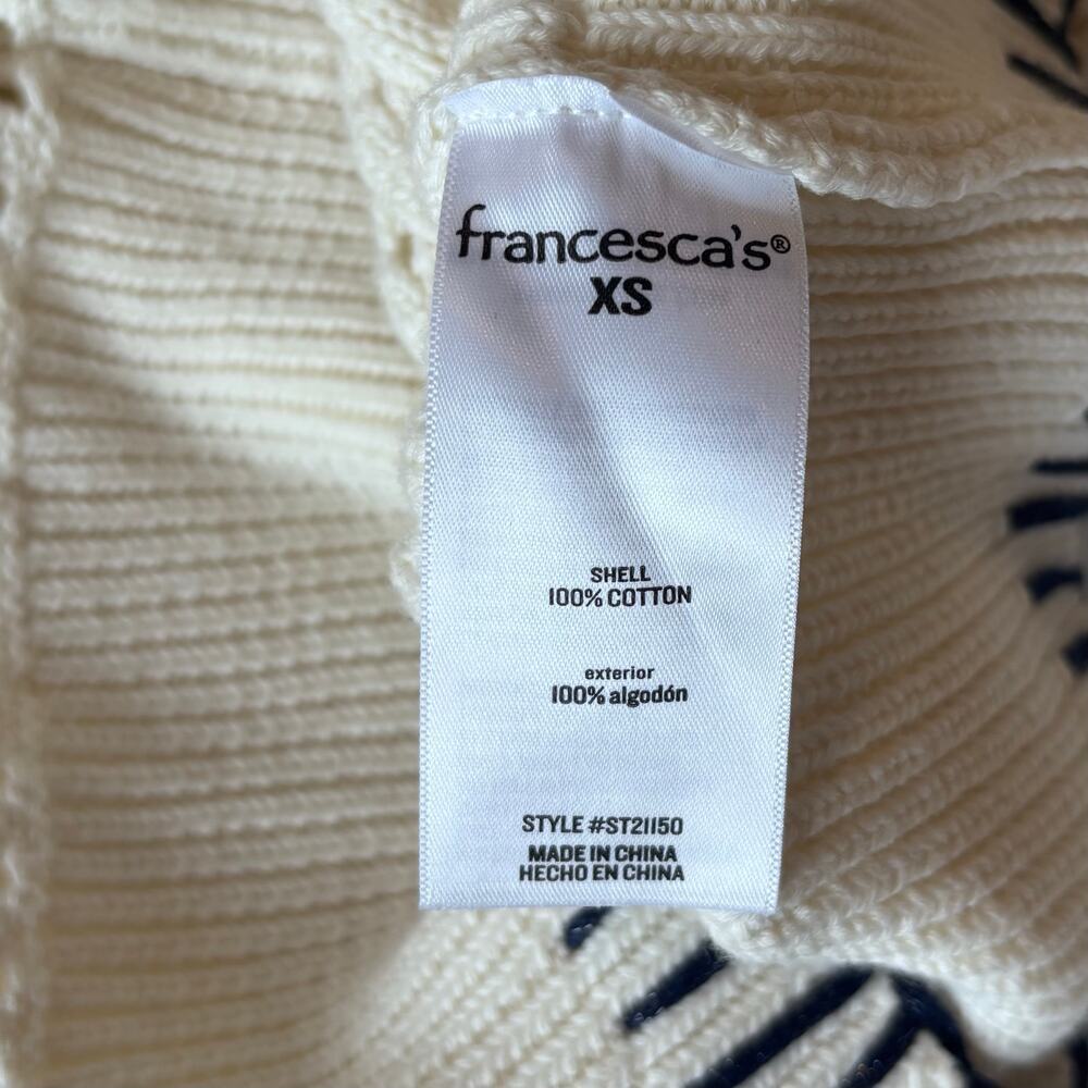 NWT Francesca’s Audrey Parks Crochet Stitch Sweater Collared Pullover Women XS - Picture 7 of 7